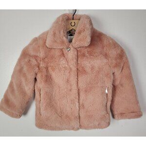 Urban Republic Girls Sz. 4 Pink Faux Fur Rose Gold Winter Coat NWT
